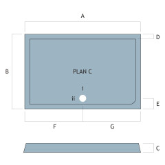 Vantage 40mm Rectangular Tray 1800 x 900mm